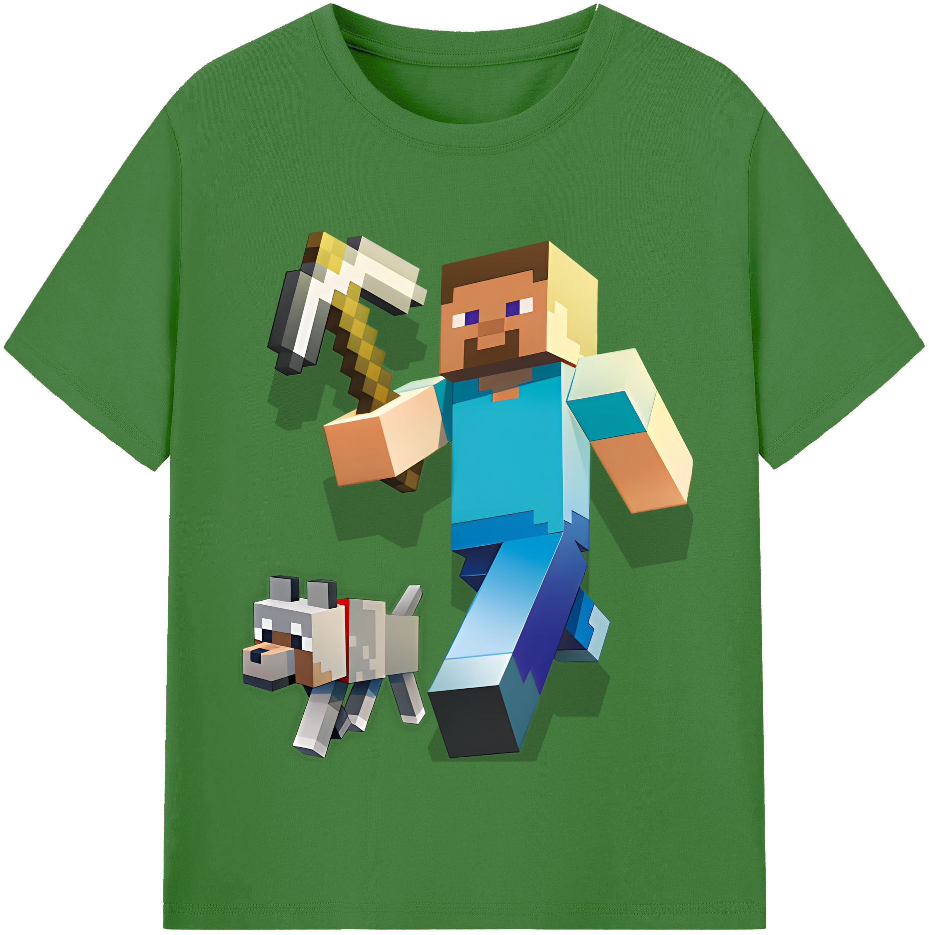 （画像用） マインクラフト ブロックの世界 Minecraft MC Block world レディースカジュアルプリントTシャツ（綿100％）